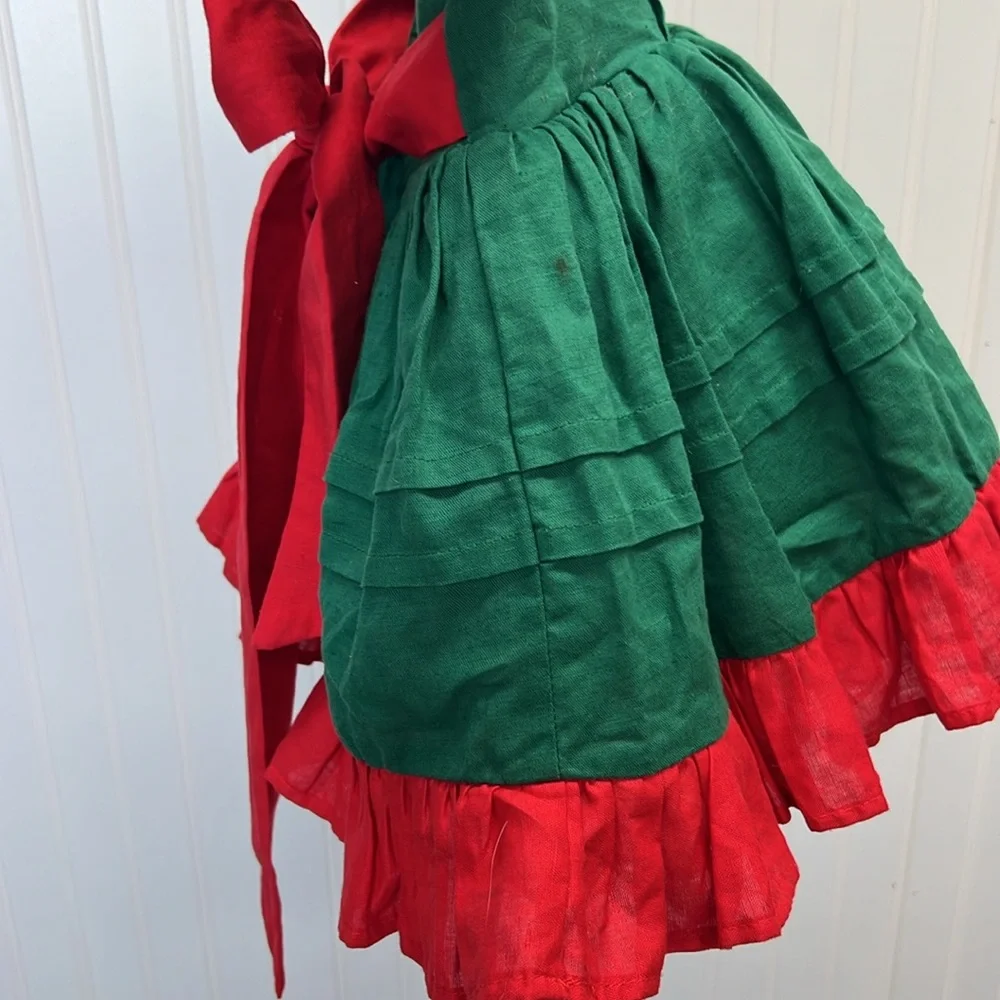 Caroline Kate Meet Me Under The Mistletoe Toddler Girls Circle Skirt Linen Dress